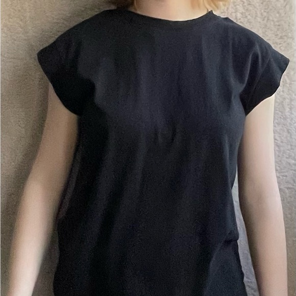 a new day black tshirt with rolled sleeves - Picture 2 of 3